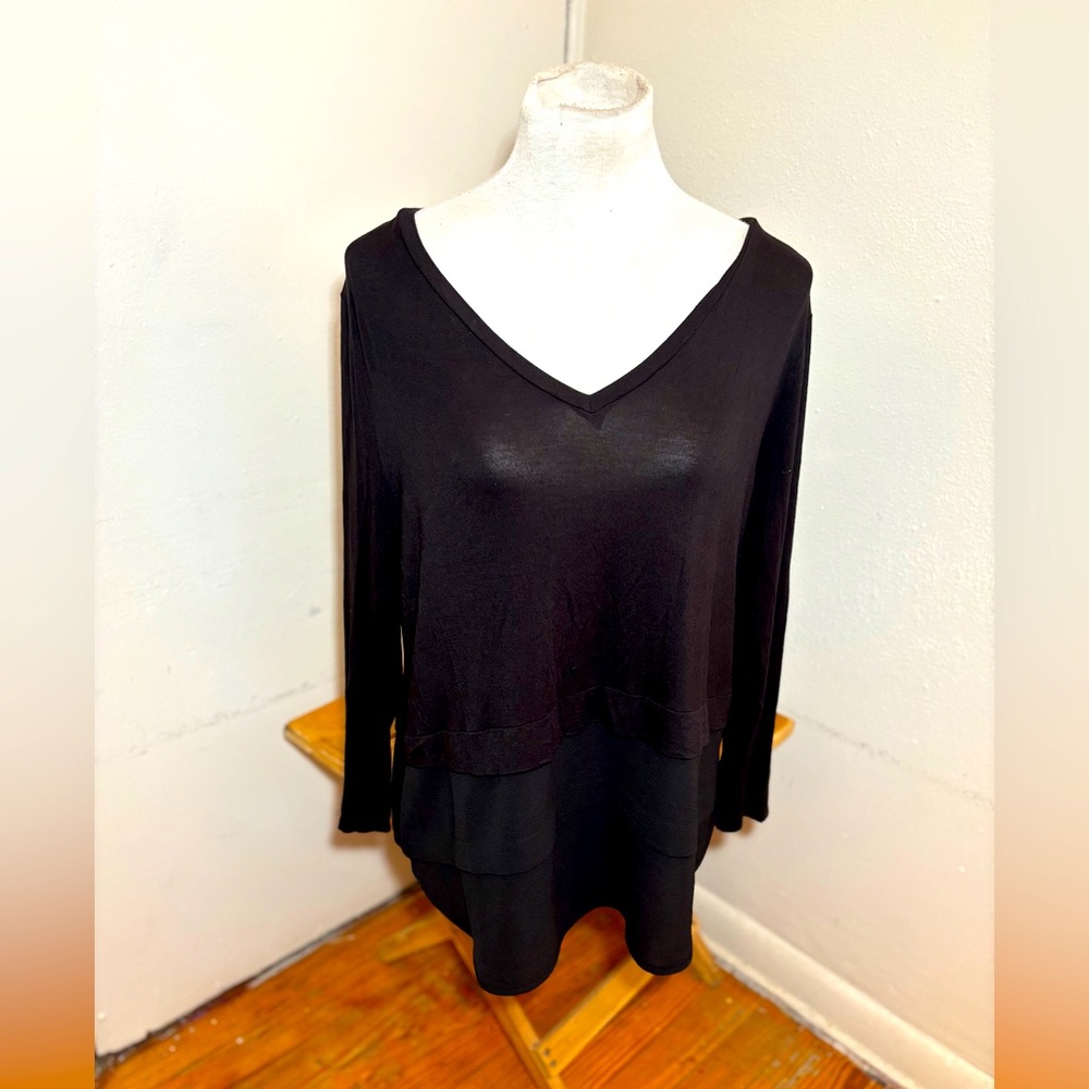 Michael Kors Chiffon Hem Long Sleeve Shirt